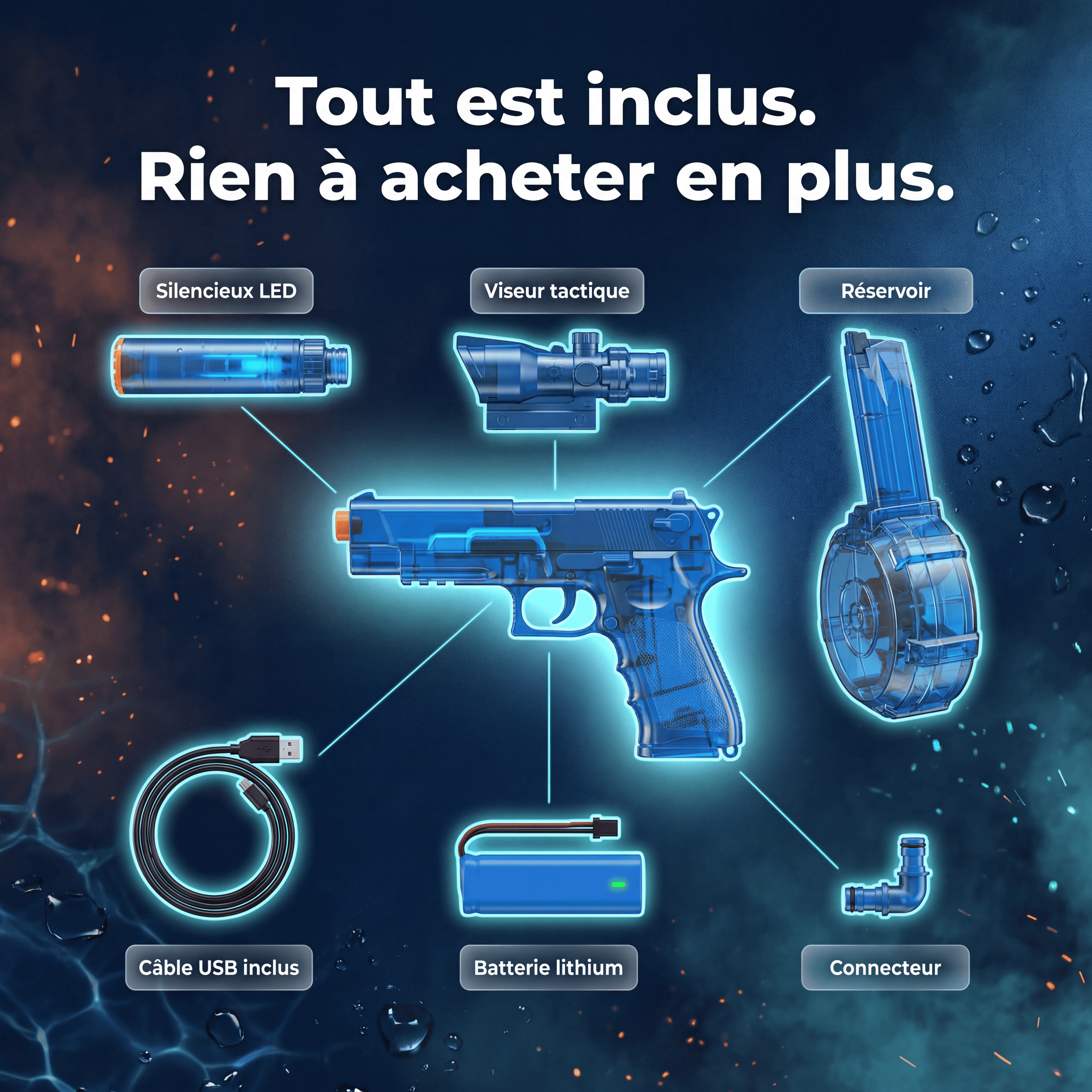 Olyra - Pistolet à eau électrique