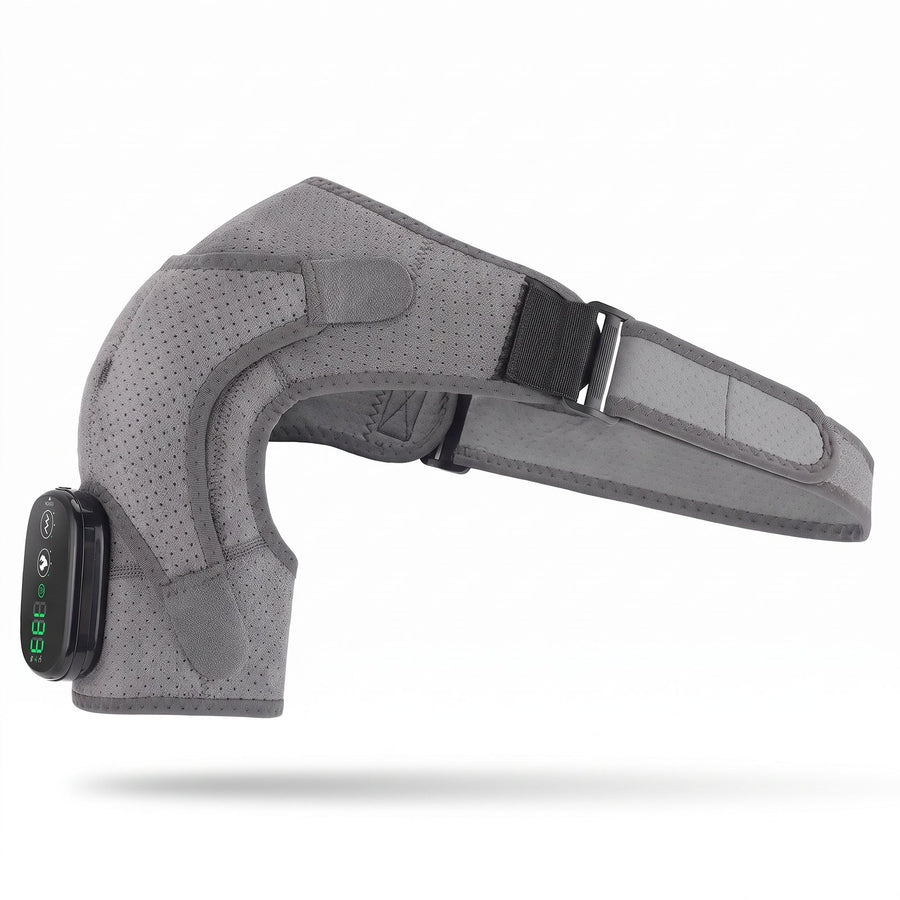 Olyra Shoulder Wrap, grey perforated wrap with black pill controller