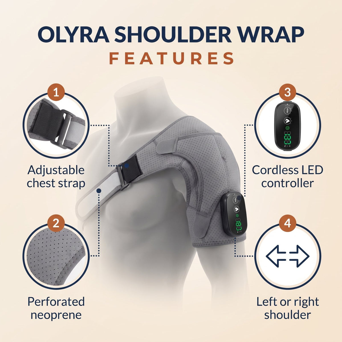 Olyra Shoulder Wrap features