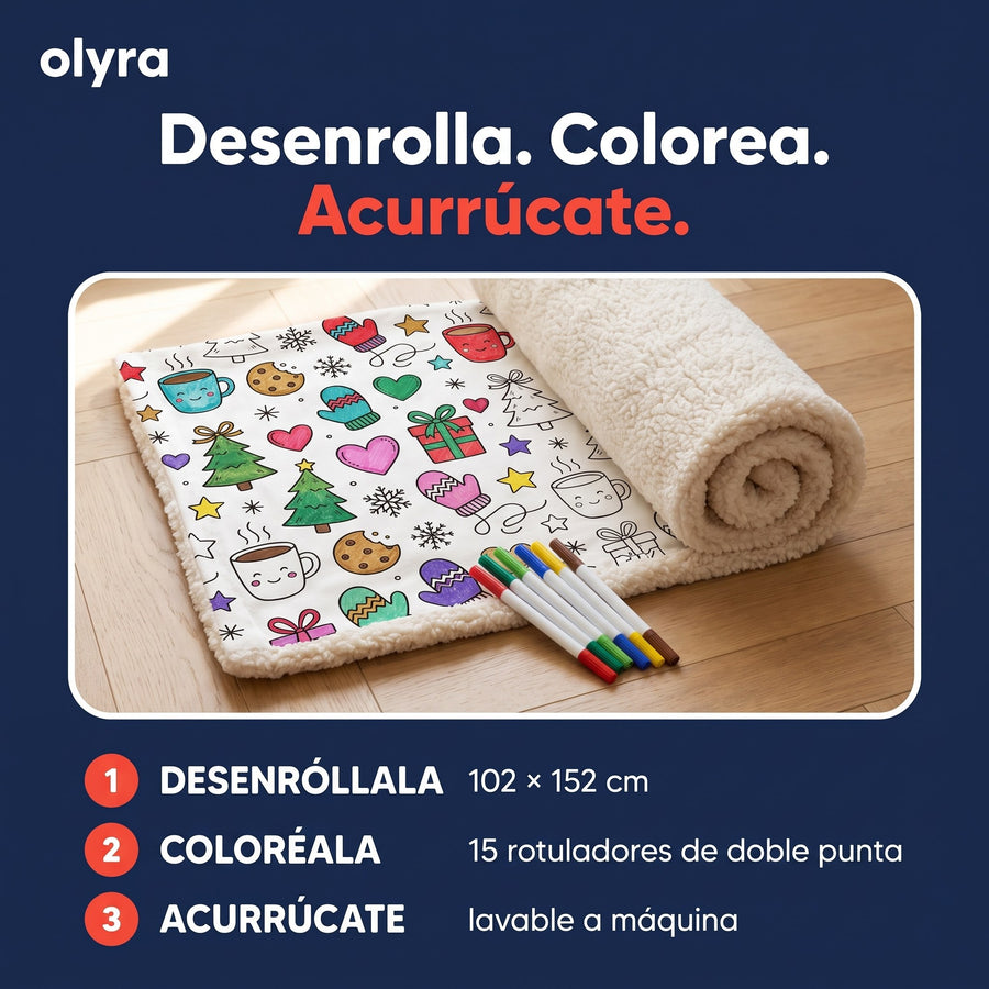 Manta Sherpa para Colorear Olyra