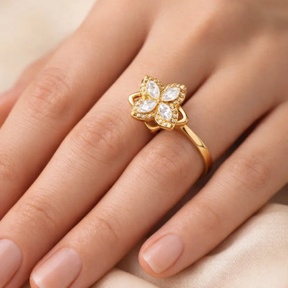 Bague anti-stress - Fleur Cristalline